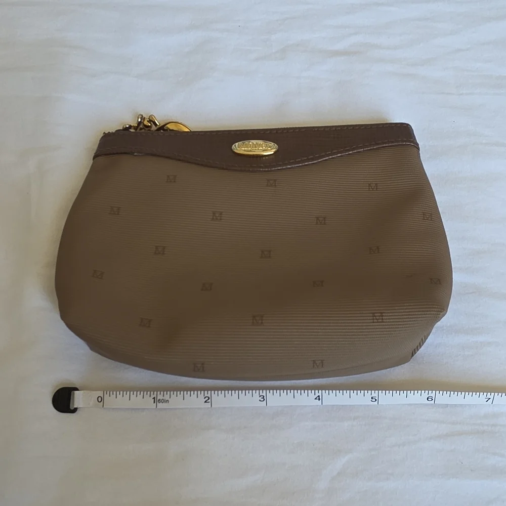 Monet Tan and Brown Vintage Style Textured Make Up Pouch